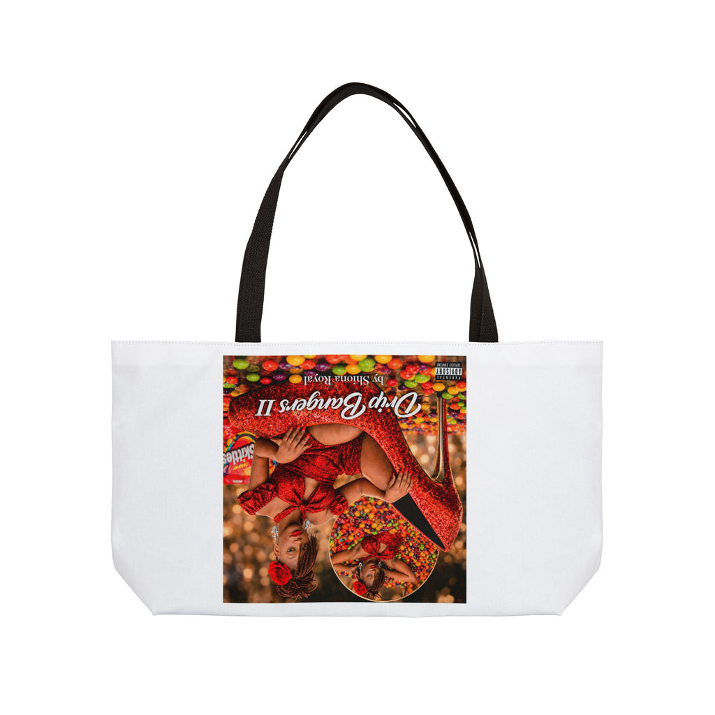 Shiona Royal Weekender Tote Bag — 'Drip Bangos II' Retro Pinup Candy Art Beach Tote