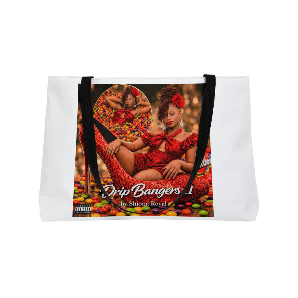 Shiona Royal Weekender Tote Bag — 'Drip Bangos II' Retro Pinup Candy Art Beach Tote